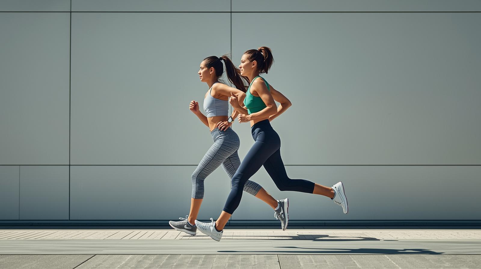Duas mulheres correndo juntas