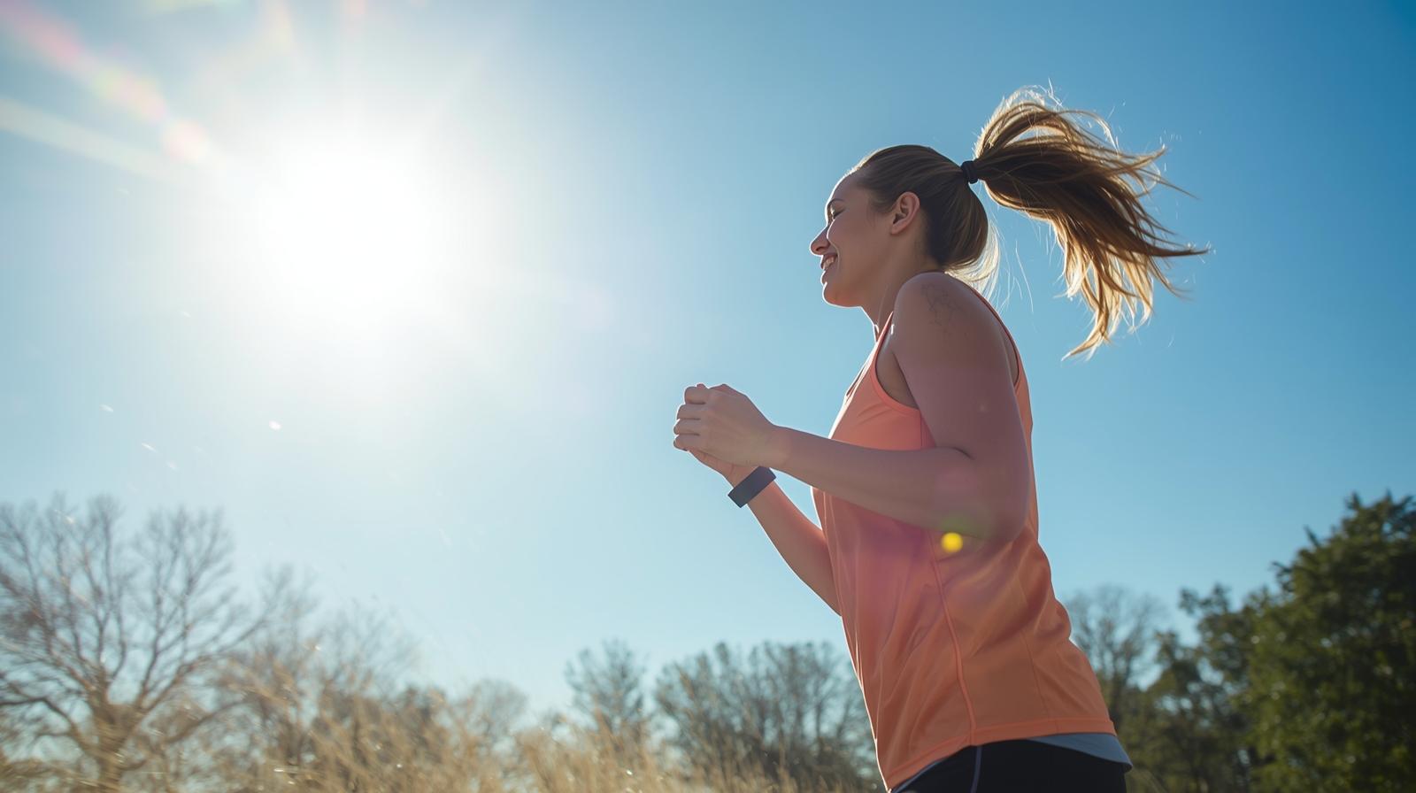 pessoa em atividade física leve, fotografia realista, clima positivo e motivador