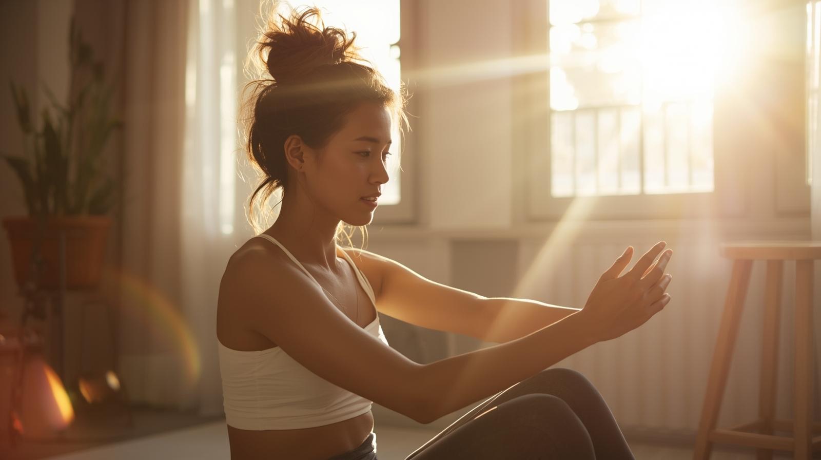 Pessoa vivendo rotina saudável