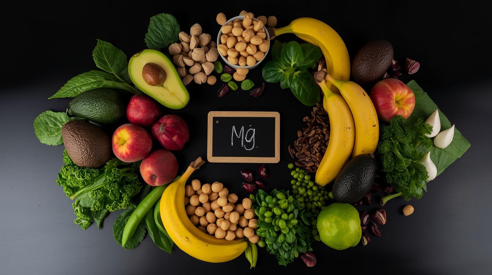 mesa de alimentos ricos em magnésio