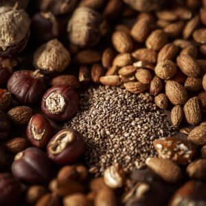 castanhas_nozes_amêndoas_sementes de chia e linhaça