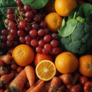 frutas vermelhas_uva_laranja_cenoura_espinafre_brócolis