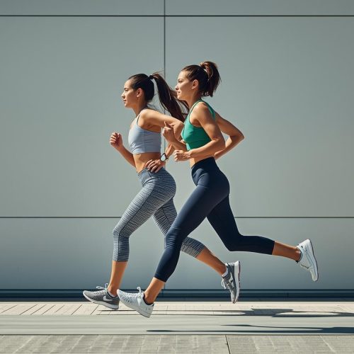 Duas mulheres correndo juntas